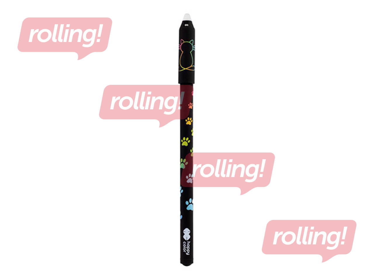 Gēla pildspalva dzēšama Happy Color Miaow, zila tinte, 0.5mm