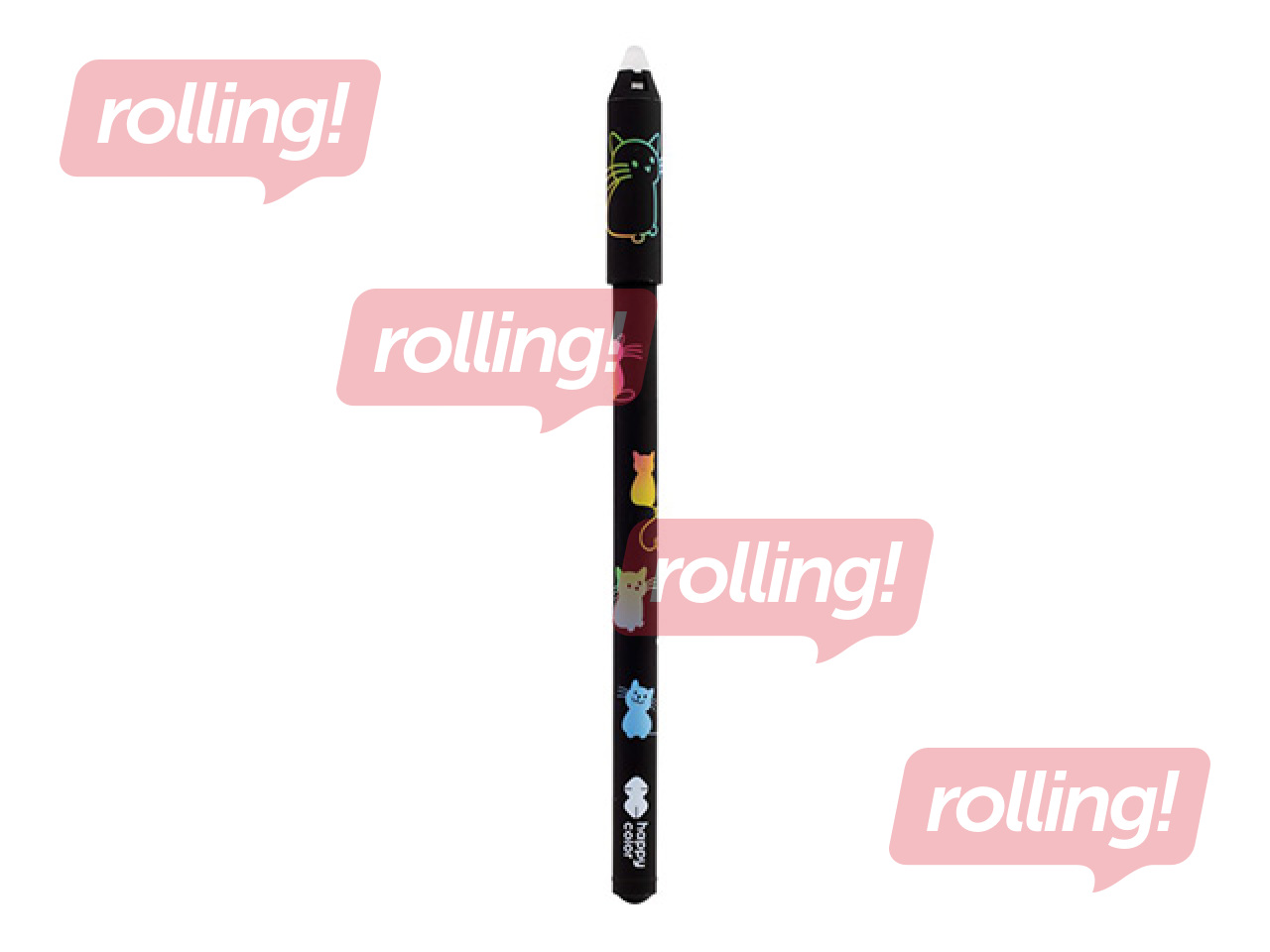 Gēla pildspalva dzēšama Happy Color Miaow, zila tinte, 0.5mm