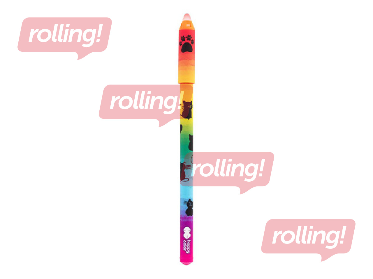 Gēla pildspalva dzēšama Happy Color Miaow, zila tinte, 0.5mm