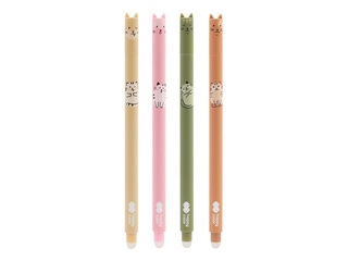 Gel pen Happy Color Warm Kitty, erasable, blue ink, 0.5mm