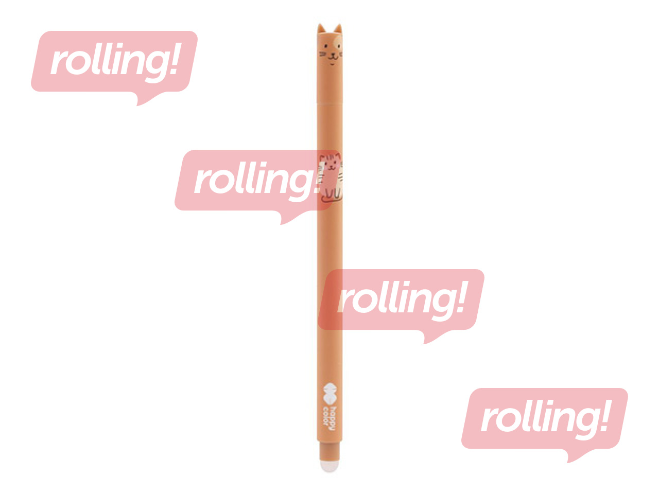 Gel pen Happy Color Warm Kitty, erasable, blue ink, 0.5mm