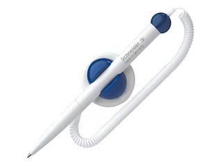 Шариковая ручка на штативе Schneider Klick-Fix-Pen, белый корпус, синие чернила