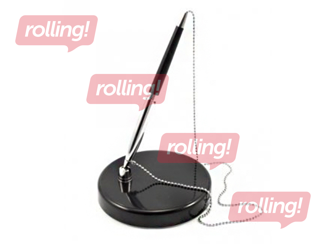 Lodīšu pildspalva statīvā Forpus melns korpuss, zila tinte