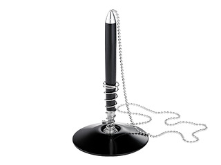 Шариковая ручка на подставке Alco, чёрный корпус, чёрные чернила