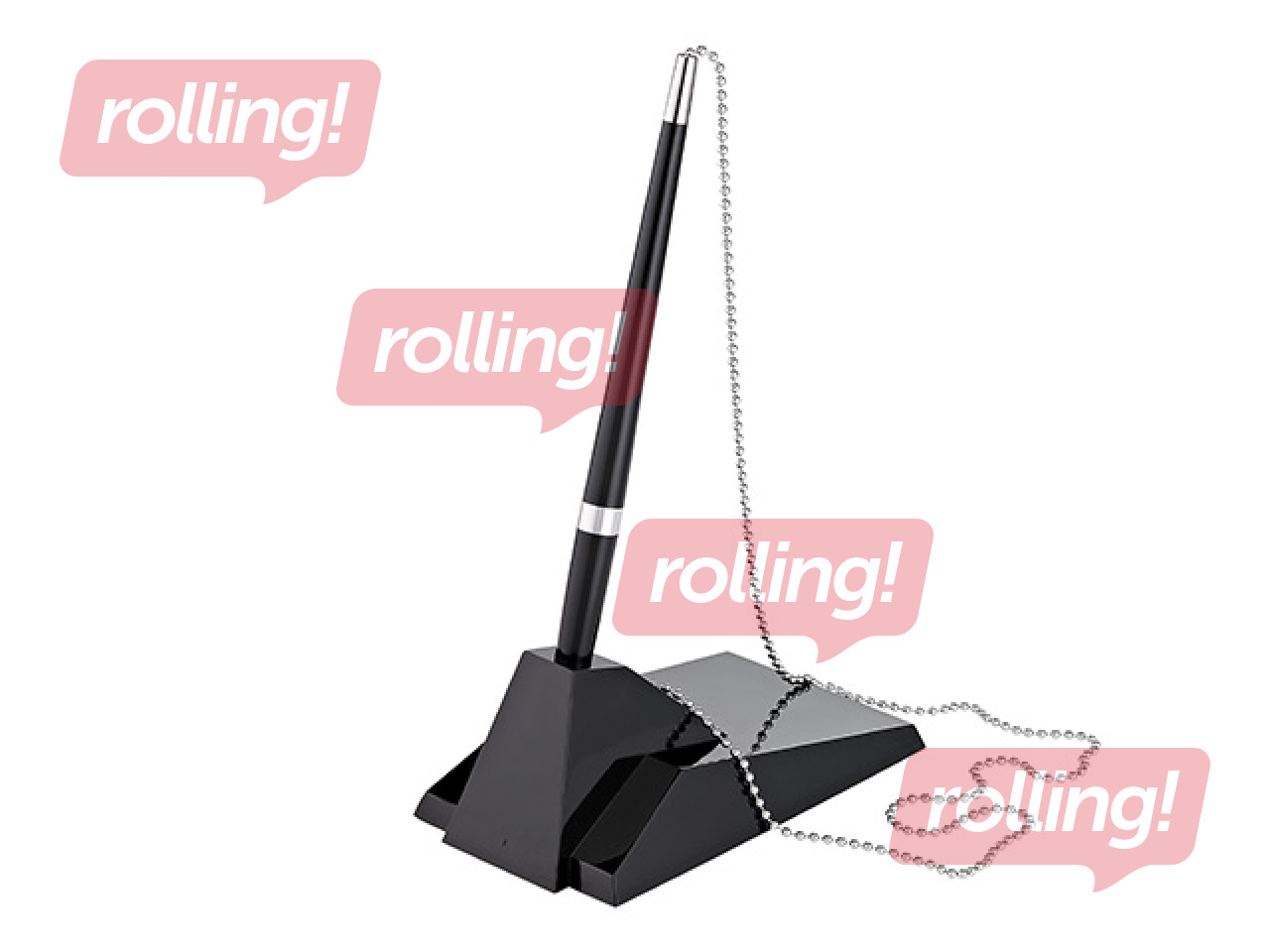 Ball pen on stand Alco, black barrel, black ink