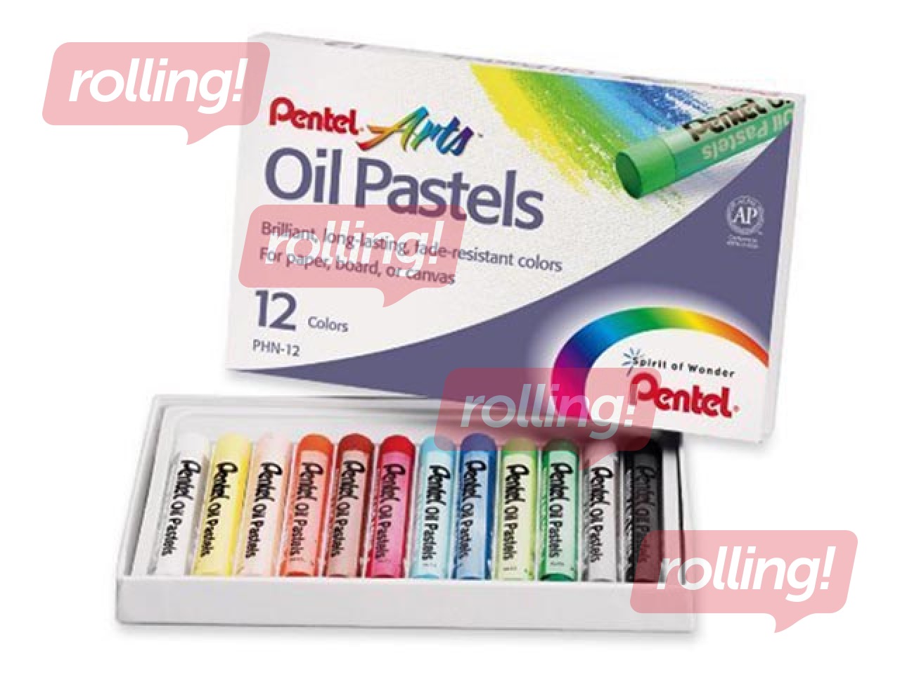 Eļļas krītiņi Oil Pastels, 12 krāsas