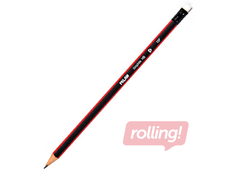 Zīmulis trīsstūra Milan, ar dzēšgumiju, HB