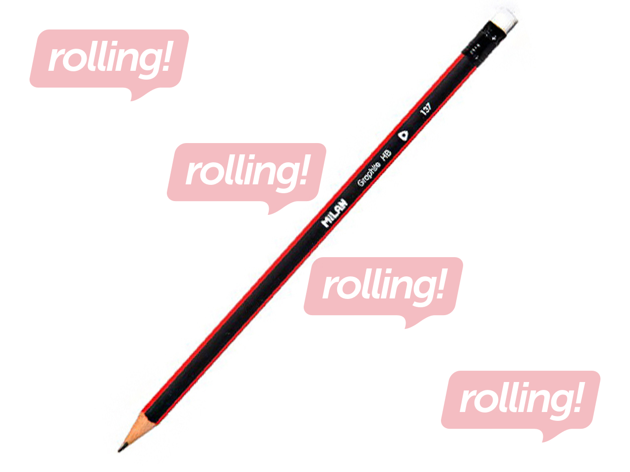 Zīmulis trīsstūra Milan, ar dzēšgumiju, HB