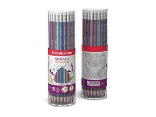 Zīmulis trīsstūra ErichKrause Sonata, ar dzēšgumiju, HB