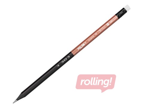 Zīmulis Milan Copper, ar dzēšgumiju, HB