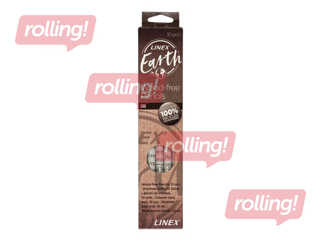 Zīmulis Linex Earth, 2B, no 100% pārstrādātām avīzēm