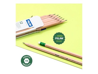 Grafiitpliiats Milano, kustutuskummiga, FSC® sertifitseeritud puit, HB