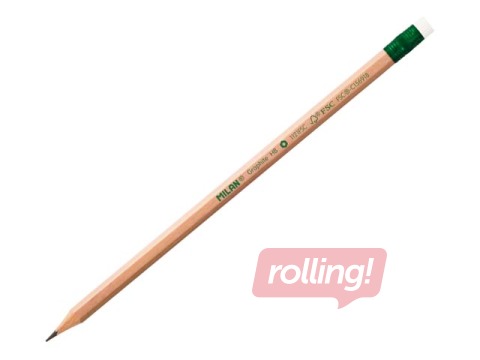 Карандаш, Milan, с ластиком, натуральное дерево, HB