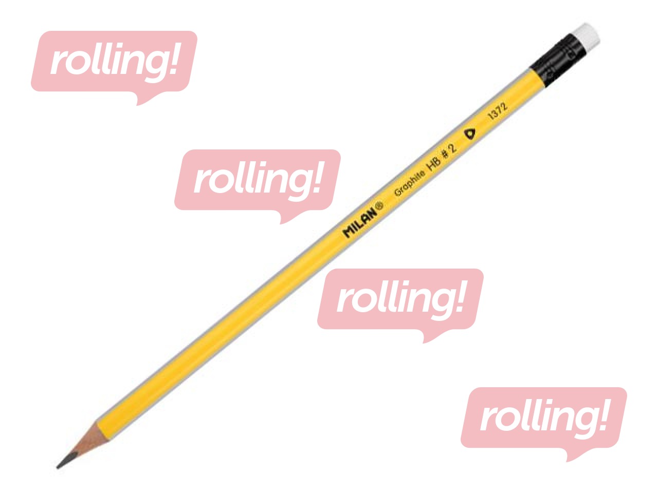 Zīmulis trīsstūra Milan, ar dzēšgumiju, HB