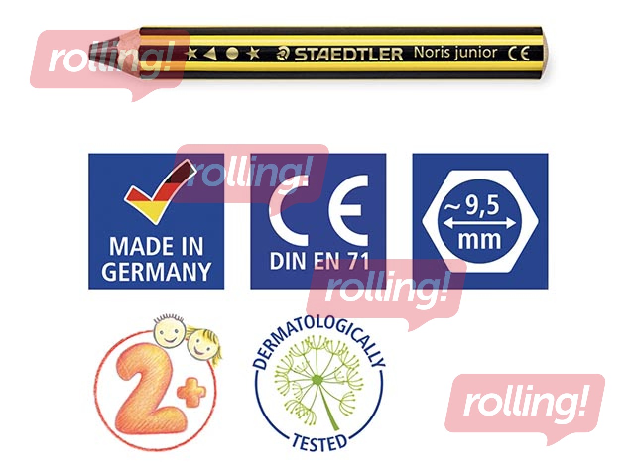 Zīmulis maziem bērniem Staedtler Noris junior 141, 2B 