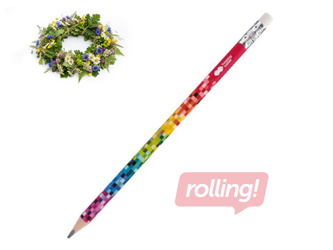 Zīmulis maziem bērniem ar dzēšgumiju, Happy Color Pixi, 2B +Līgo dāvana!
