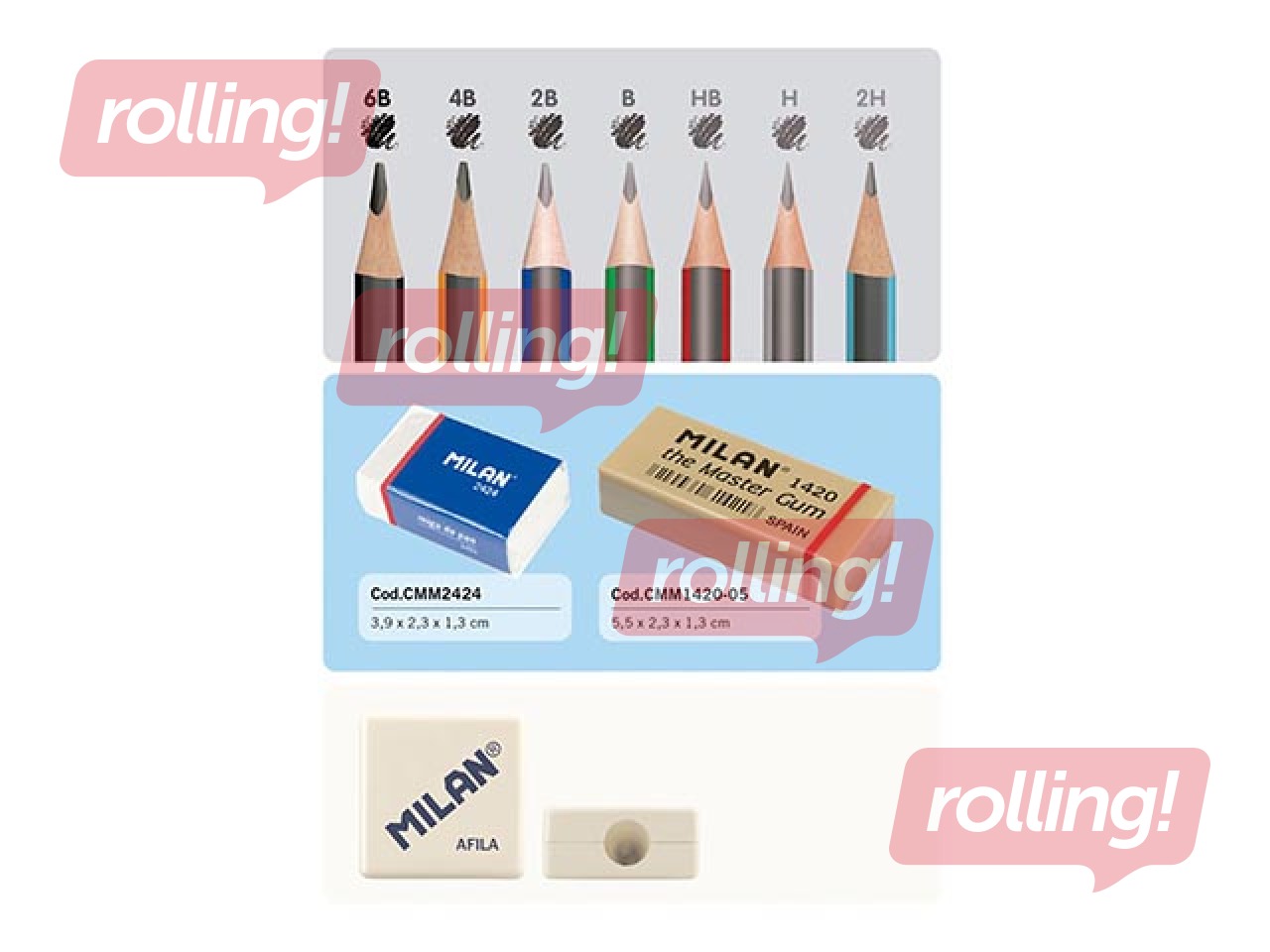 Kriidikomplekt Milan, metallkarbis, 7tk