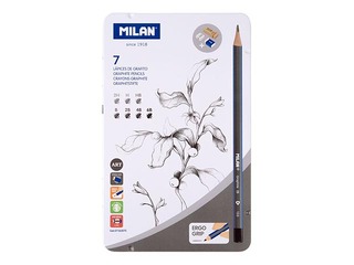 Набор карандашей Милан, в металлической коробке, 7шт