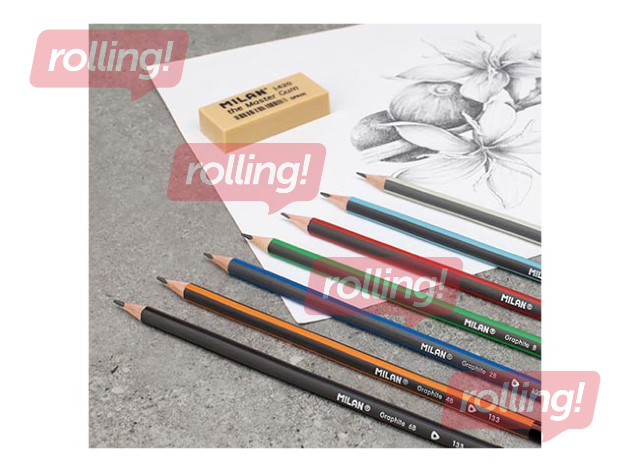 Zīmuļu kompekts Milan, metāla kastē, 7gab