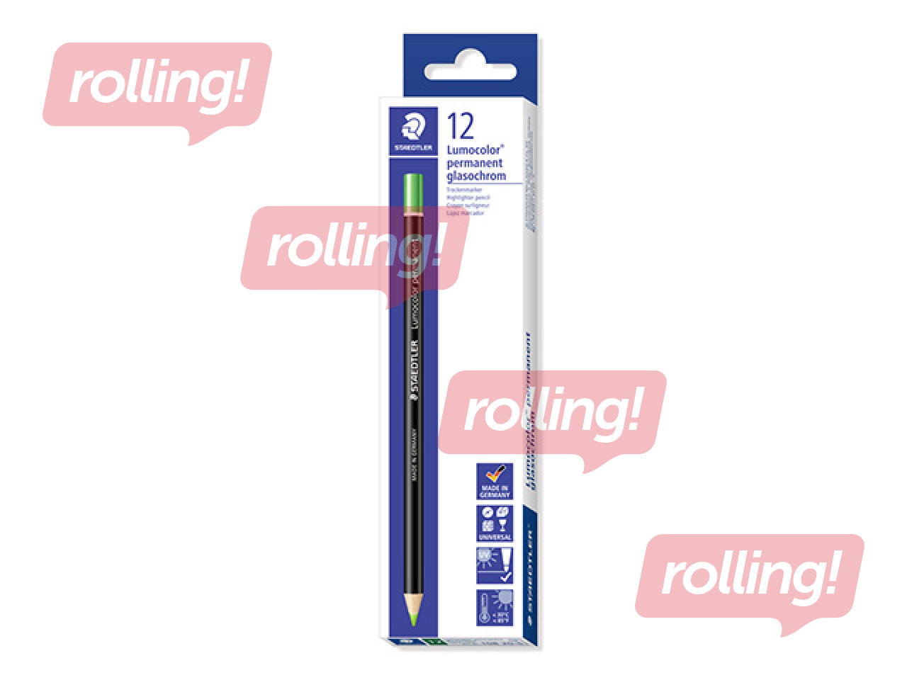 Zīmulis - marķieris Staedtler Lumicolor glasochrom, zaļš