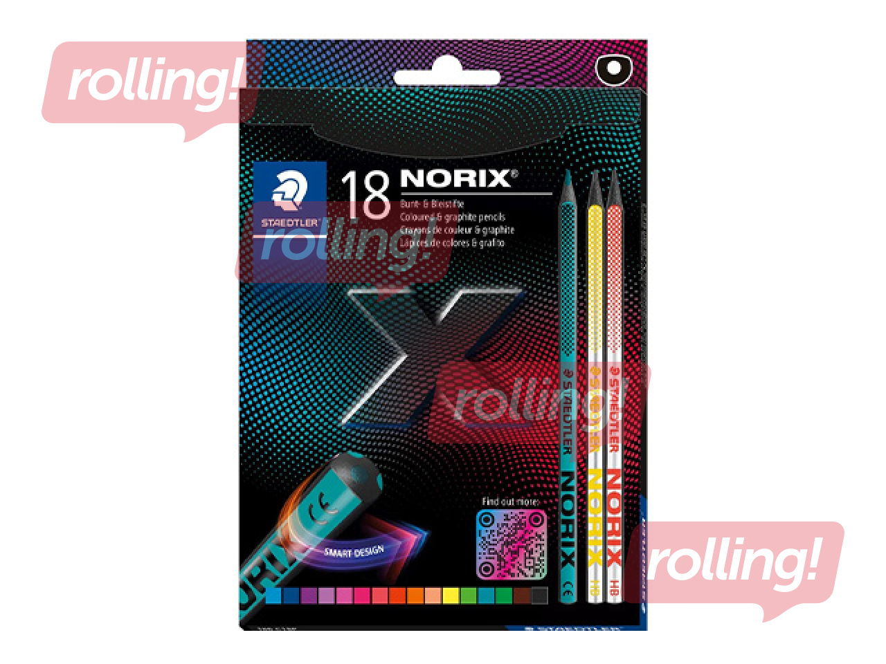 Krāsainie zīmuļi Staedtler Norix 186, 18 gb