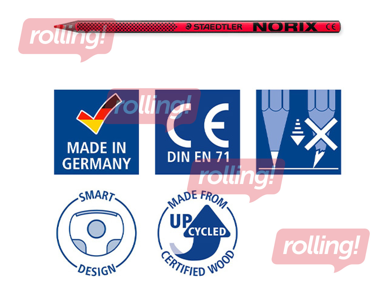 Krāsainie zīmuļi Staedtler Norix 186, 18 gb