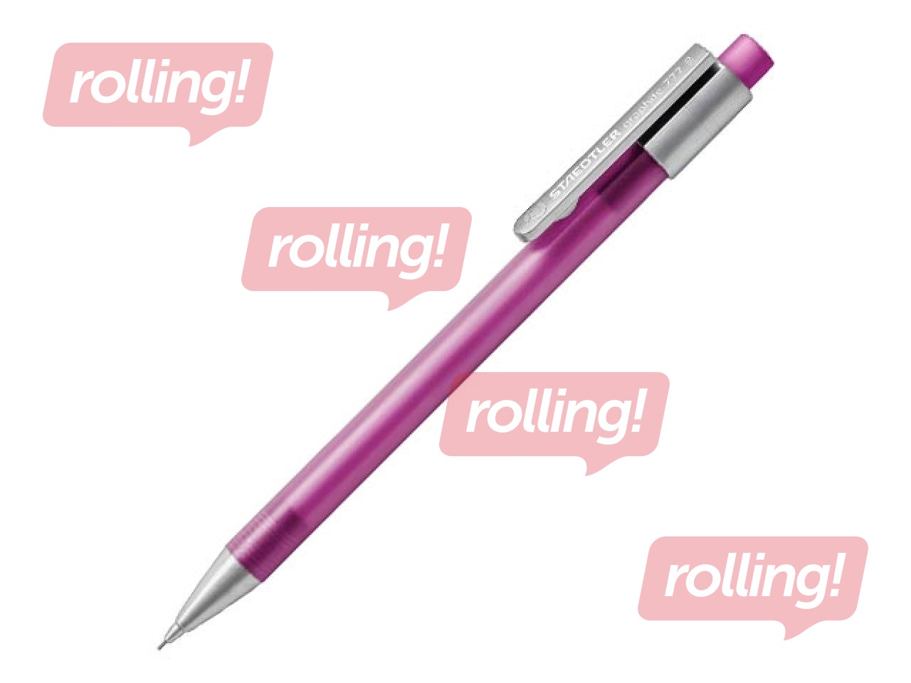 Mehāniskais zīmulis Staedtler 777, B, ar dzēšgumiju, magenta, 0.5mm