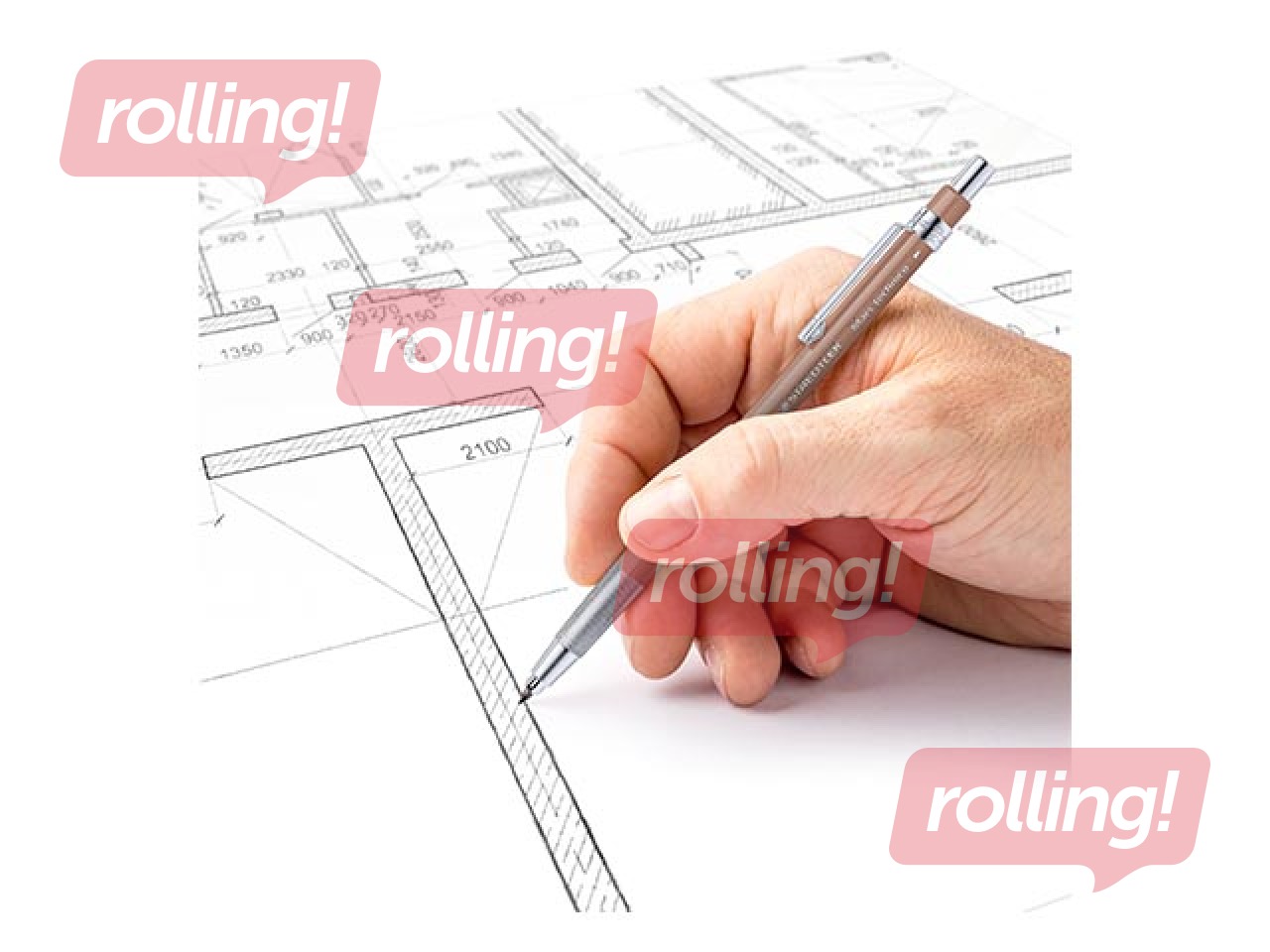 Механический карандаш Staedtler, Mars technico 780, HB, тёмно-розовый, 2мм