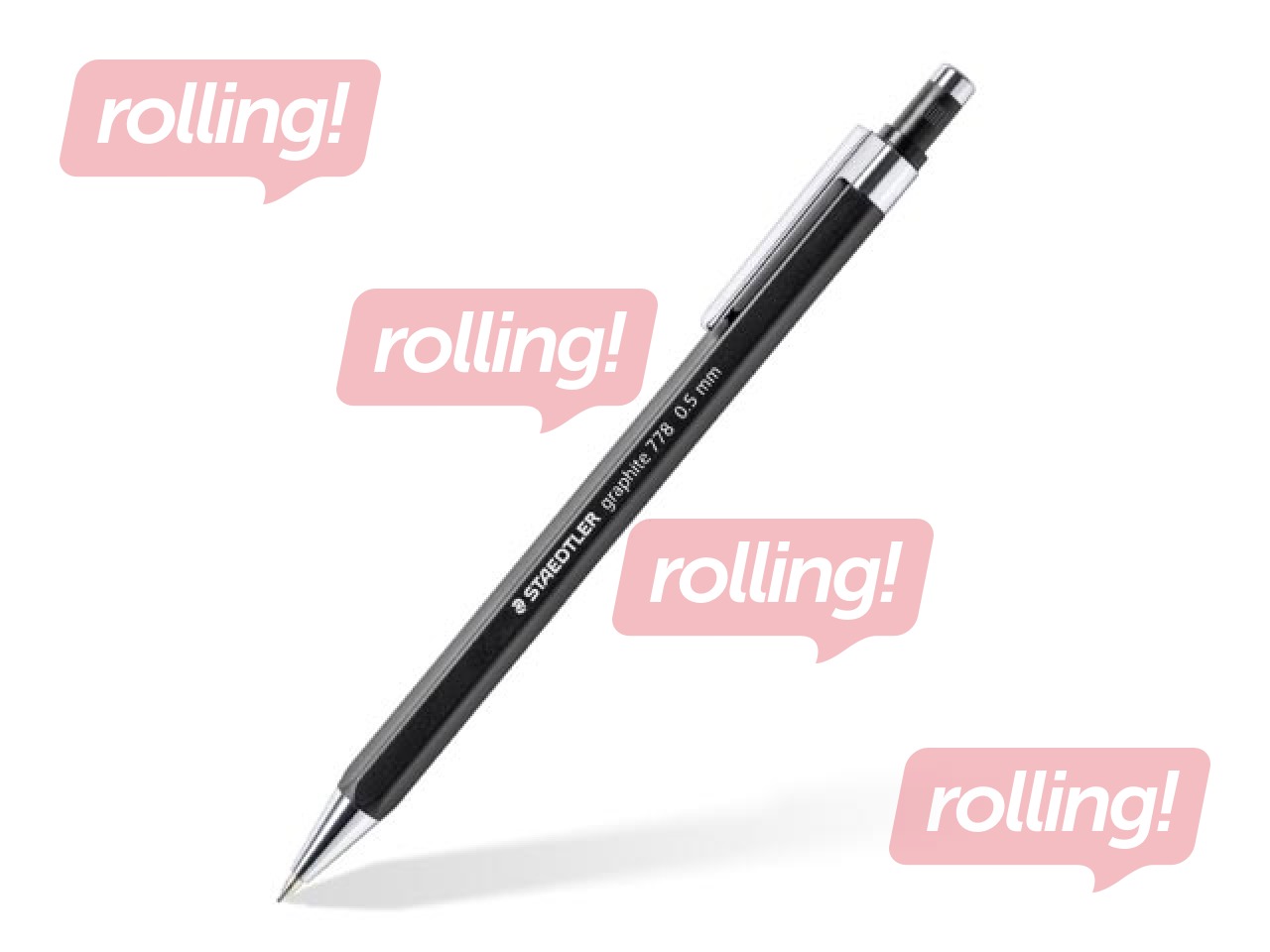 Механический карандаш Staedtler, 778, HB, с ластиком, черный, 0.5мм