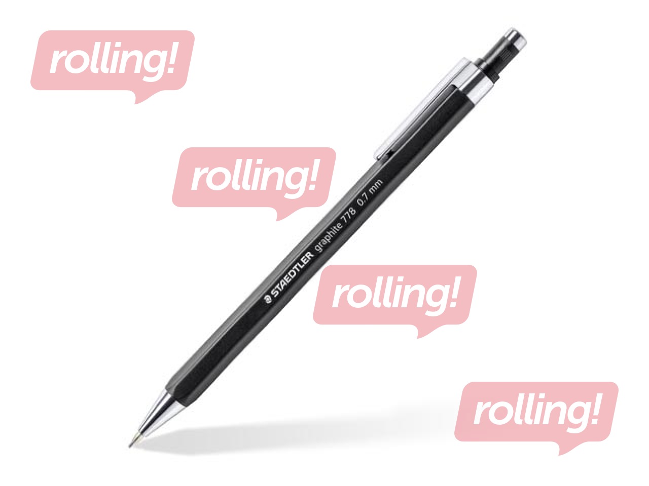 Mehāniskais zīmulis Staedtler, 778, HB, ar dzēšgumiju, melns, 0.7mm