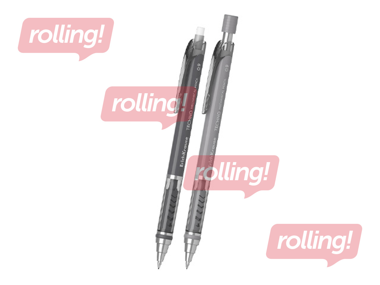 Mehāniskais zīmulis ErichKrause Techno, HB, ar dzēšgumiju, 0.9mm