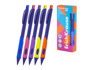 Mehāniskais zīmulis ErichKrause ErgoLine Kids Neon, HB, ar asinātāju, 2.0mm