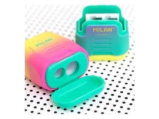Точилка для карандашей двойная с контейнером Milan Compact Sunset, разные цвета