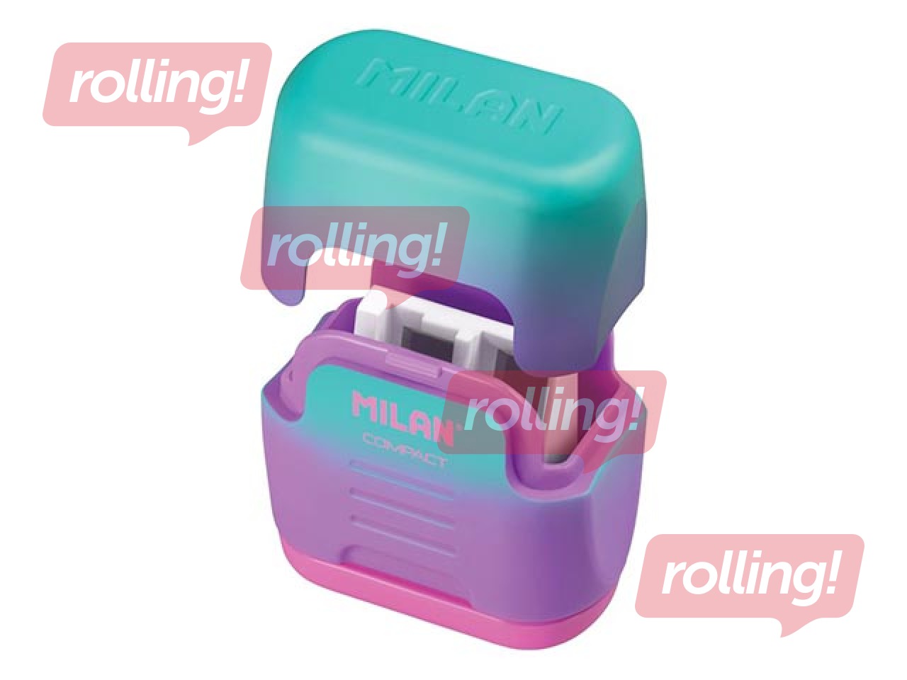 Zīmuļu asinātājs dubultais ar konteineru Milan Compact Sunset, dažādas krāsas