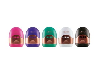 Pencil sharpener with container Milan Copper Capsule, different colors