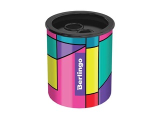 Double pencil sharpener with Color Block container, metal