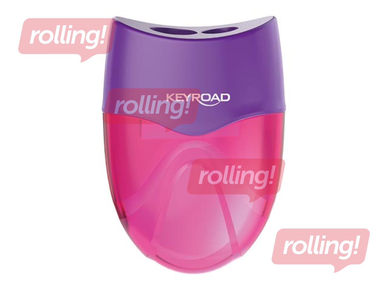 Zīmuļu asinātājs dubultais ar konteineru Keyroad Mellow Duo, rozā