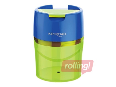 Точилка для карандашей с контейнером Keyroad Robby Duo, двойная, зеленая 