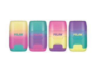 Двойная точилка для карандашей  Milan Compact Sunset с контейнером и ластиком