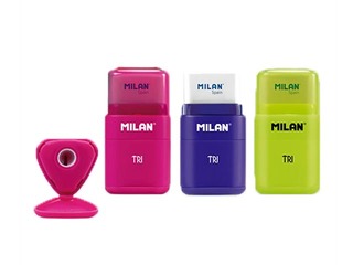 Точилка для карандашей Milan Tri Acid с контейнером и ластиком