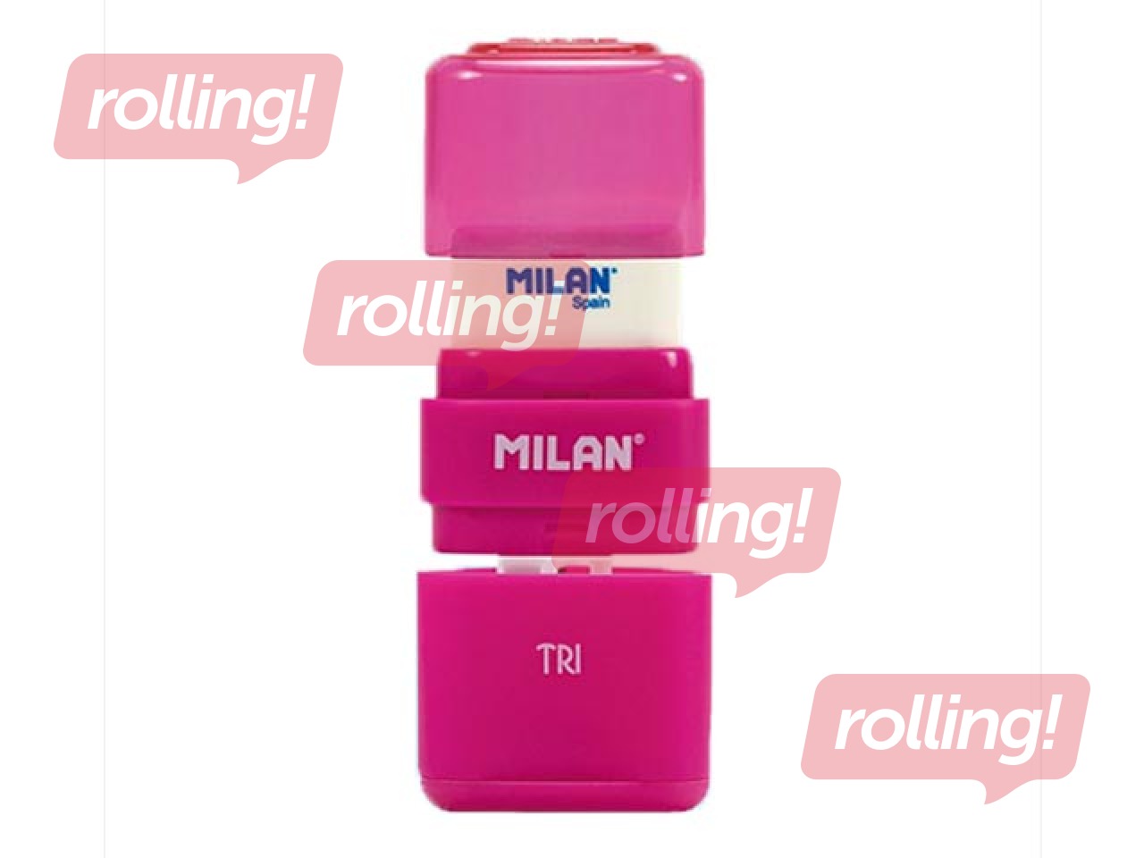 Zīmuļu asinātājs Milan Tri Acid, ar dzēšgumiju, dažādas krāsas