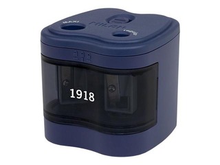 Zīmuļu asinātājs dubultais ar konteineru, elektriskais ar baterijām, Milan 1918, zils