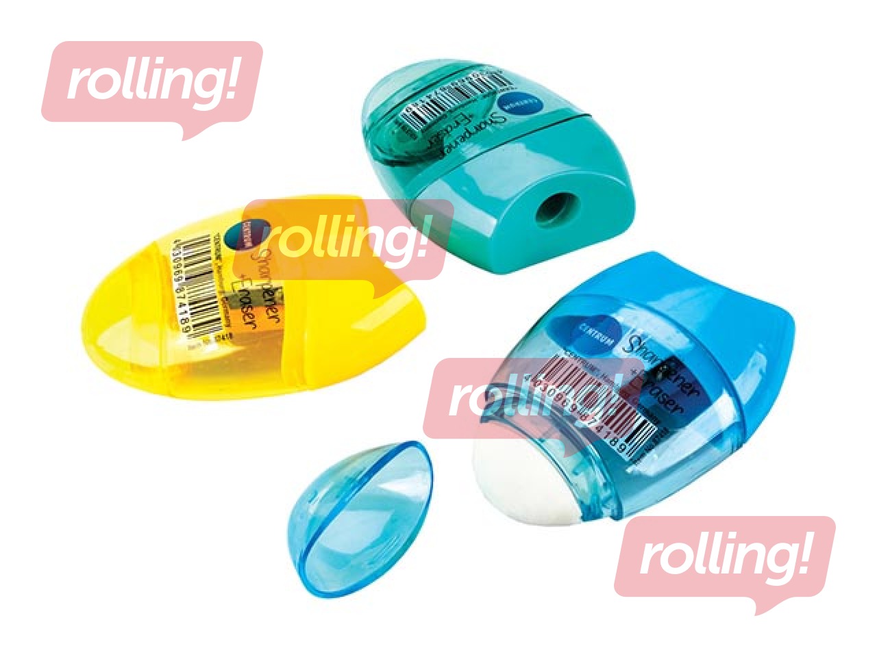 Sharpener with eraser Centrum, different colors