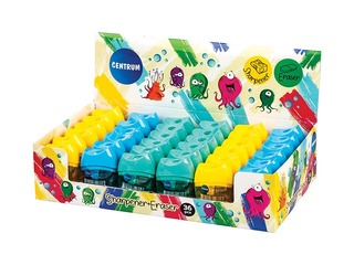 Sharpener with eraser Centrum, different colors