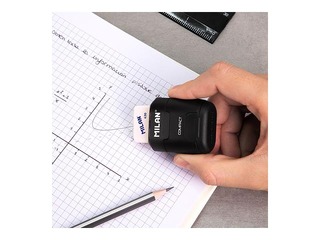 Zīmuļu asinātājs dubultais ar dzēšgumiju Milan Compact Shadow