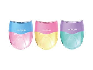 Double hole pencil sharpener with container Keyroad Mellow Duo Pastel, various colors
