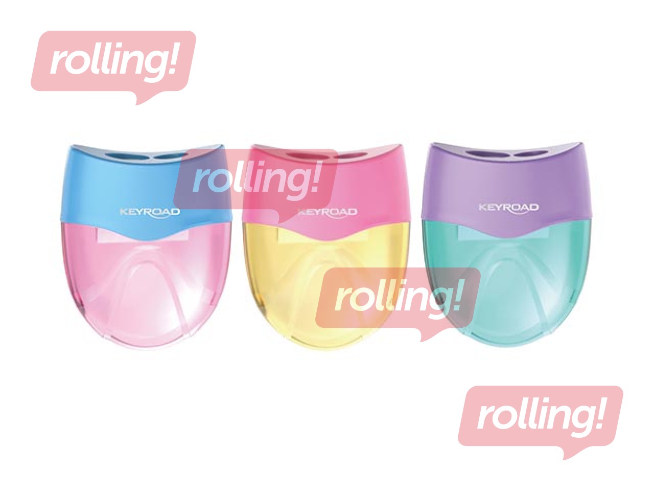 Zīmuļu asinātājs dubultais ar konteineru Keyroad Mellow Duo Pastel, dažādas krāsas