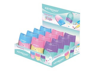 Zīmuļu asinātājs dubultais ar konteineru Keyroad Mellow Duo Pastel, dažādas krāsas