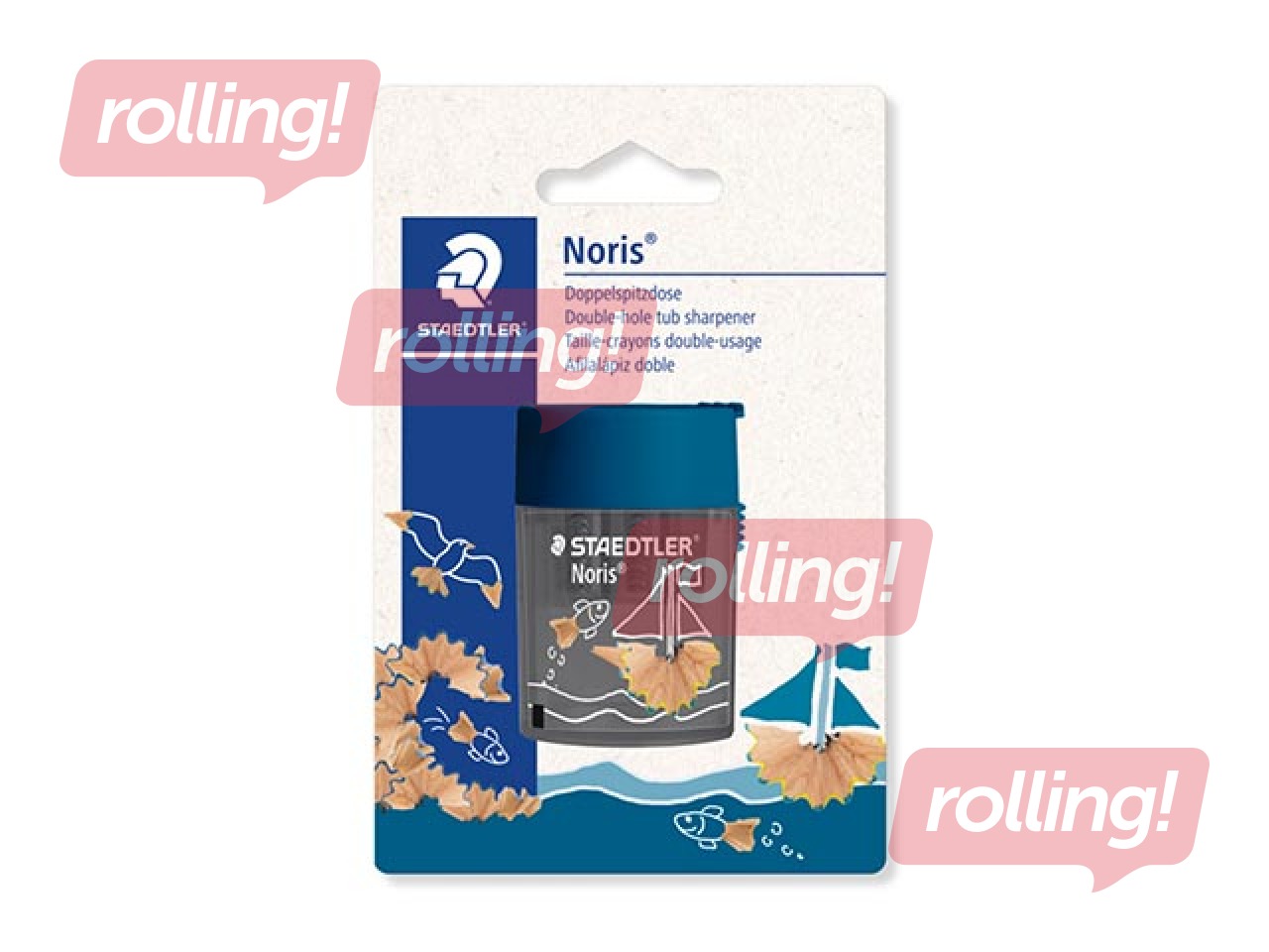 Zīmuļu asinātājs ar konteineru Staedtler 512, Ocean, dubultais, zils 