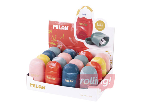 Pencil sharpener with eraser Milan, Capsule Lava